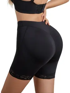 Women's Black Large Pads Butt Lifting Panties Hip Padded Enhancer Body Shaper Seamless Big Booty Underwear, High Waist Seamless Shapewear Panties, Tummy Control, All-Season Casual Underwear, Plus Size, Seamless Shaper Shorts, BBL Shaper