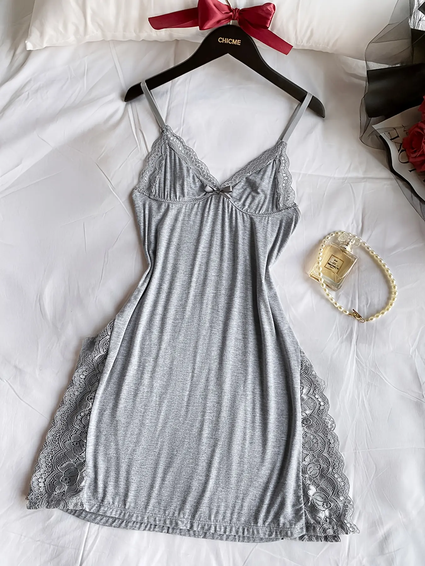 Women's Sexy Sling Lingerie Ice Silk Plus Size Sleepdress Seductive  Lingerie Wrap Split Night Dress Women Home Clothed lingerie for women  lingerie nightgown - TikTok Shop