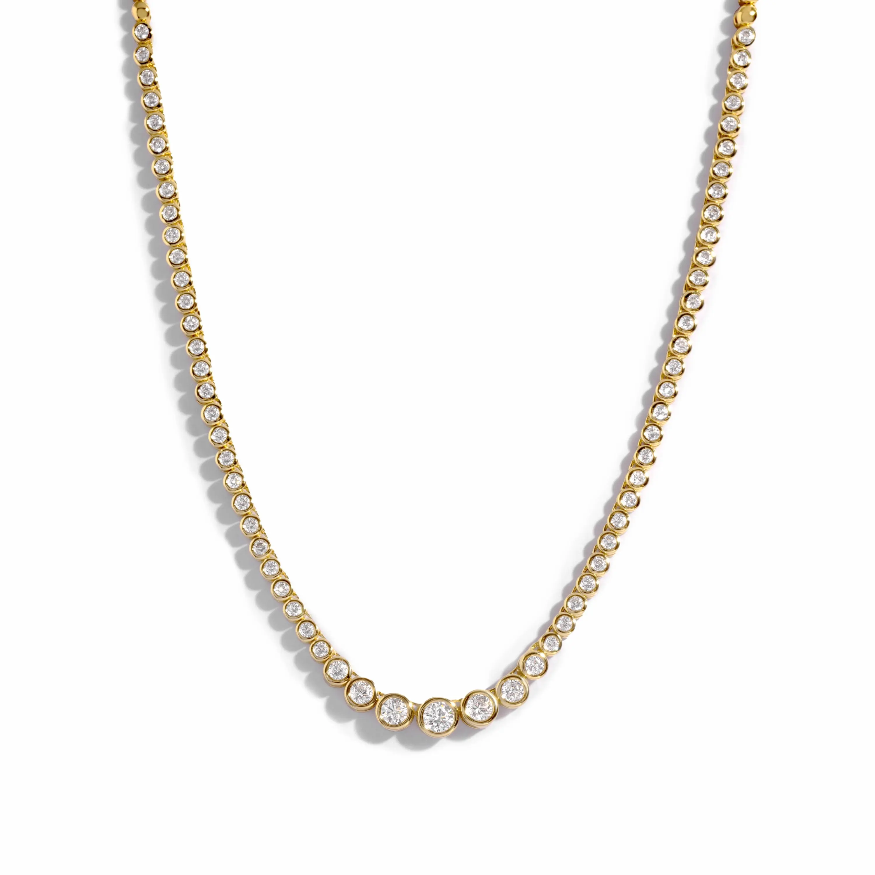 Sami Jewels Gradient Bezel Tennis Necklace, Diamond Tennis Necklace, 14k Gold Plated Necklace, Bezel Tennis Necklace, Cubic Zirconia, Gift For Her, Anniversary Gift, Jewelry Gift