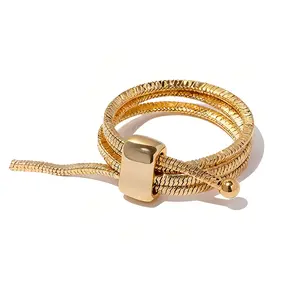 Women's Layered Wrap Ring--Adjustable Luxurious Stacking Ring, Simple Wedding and Party Jewelry, Gift for Her or Best Friend