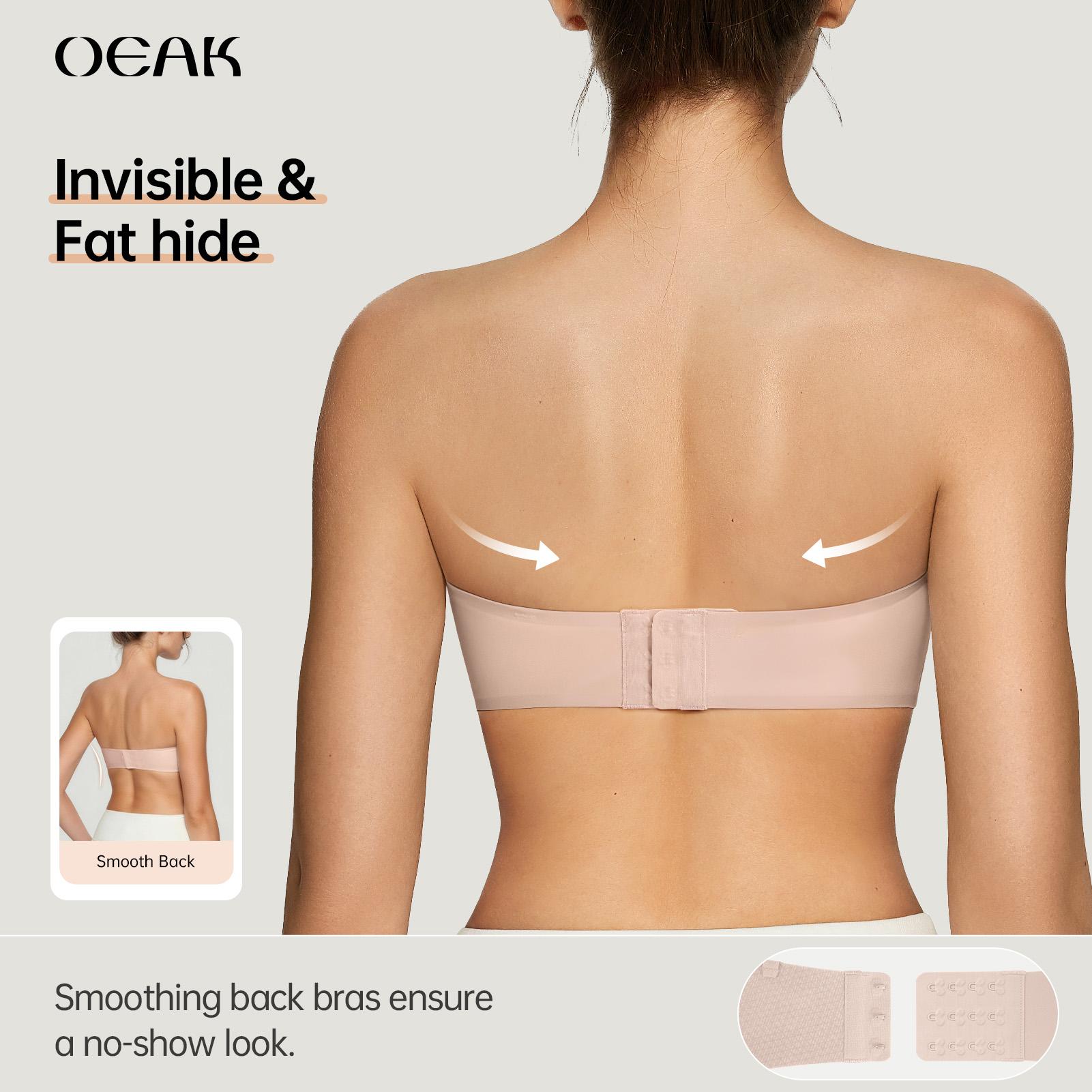 OEAK ｜ Strapless Jelly Bandeau, Push Up, Padded Bras, Non-Slip & Seamless Comfortable summervibes