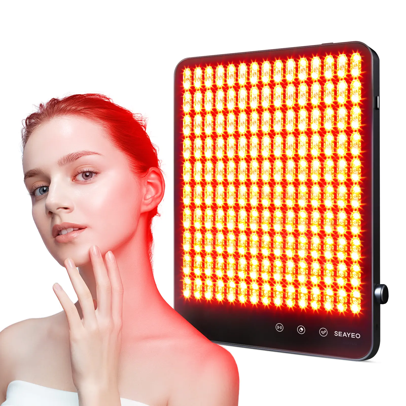 Seayeo Red Light Skin Care Tools, Face Massager Tool for Face, Neck, Body, and Hands,Enhances Skin Health, Smooths and Perfect Facial Beauty Tools -12 Modes (PRO)