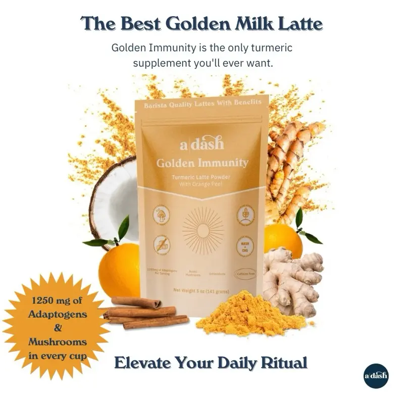 a|dash golden milk latte with mushrooms Tea Beverage