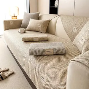 1pc Contemporary Chenille Sofa Cover, Machine Washable, Non-Slip
