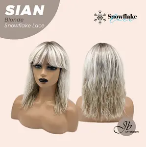 JBEXTENSION 16 Inches Wave Top Snowflake Lace Glueless Wig SIAN【PERMATEASE】【BENDY EAR TABS】