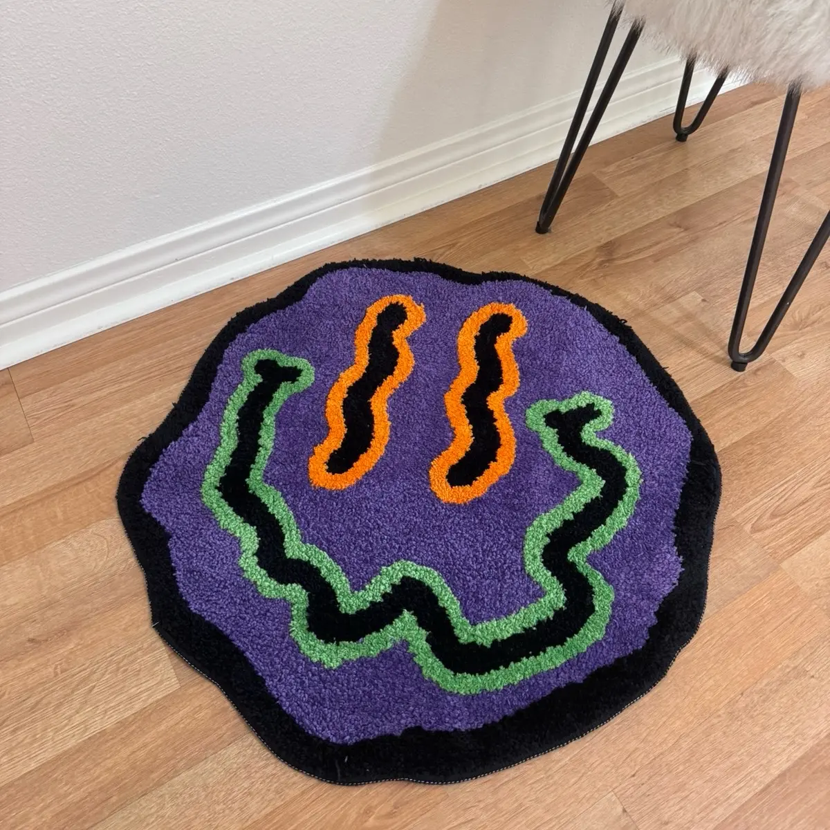Soft Fluffy Tufted Household Decorative Rug - Non-Slip, Durable Irregular Weave, No-Slip Bedside Rug for Living Room, Nursery, No-Slip Bedside Rugs