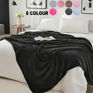 Luxurious Flannel Blanket, Lightweight Comfortable Plush Throw, Travel Blanket, Ultrafine Fiber, Soft and Cozy, Soft Fluffy Blanket, Perfect for Home and Office Use