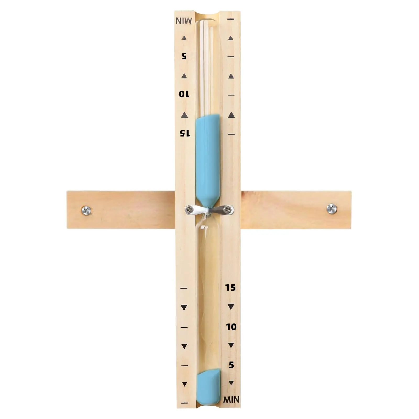 Sauna Hourglass Sand Timer 15 Minute: Rotating Wood Orange Sand Clock,Sand Watch 15 Min, Large Reloj De Arena, Heat Resistant Wooden Hour Glass Sandglass for Sauna Room