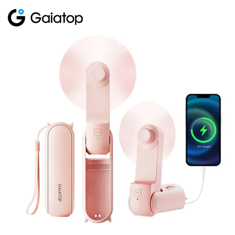 [Phone Charging] GAIATOP Mini Handheld Fan, Foldable Pocket Fan, USB Battery-Powered Fan, Versatile Travel Gift