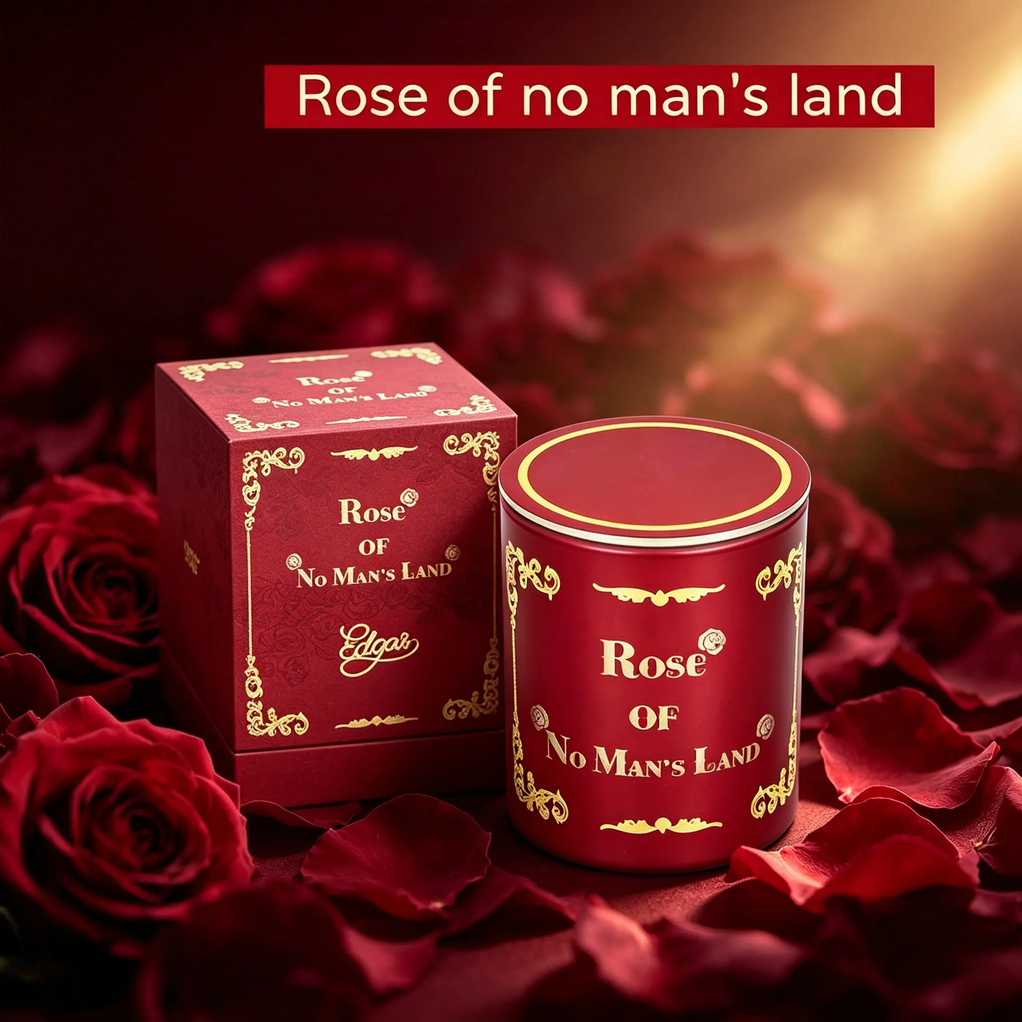 Edgar Rose Of No Man's Land Scented Candle 9oz Long Burn Patchouli Musk Fragrance Luxury Red Jar Candle Viral TikTok Home Decor Candle