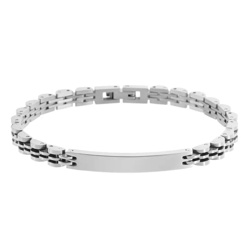 Five bead steel color   width 6mm [21CM]