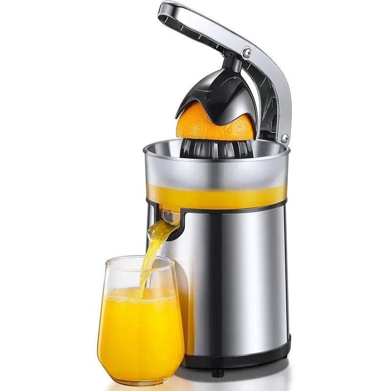 Electric Citrus Juicer - Orange, , Grapefruit Juicer with Stainless Steel  & Transparent Juice Collector, Easy to Use for Fresh Squeezed Juice at