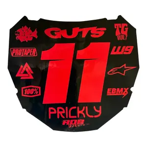 ODI Style Front Number Plate Decal — 11 Logo — Red