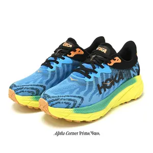 Blue & Yellow Gradient Trail Running Shoes – Breathable Mesh Outdoor Sneakers with Thick Cushioned Sole for Men & Women, Lightweight Shock-Absorbing Hiking Trainers for Mountain, Road & Daily Wear
