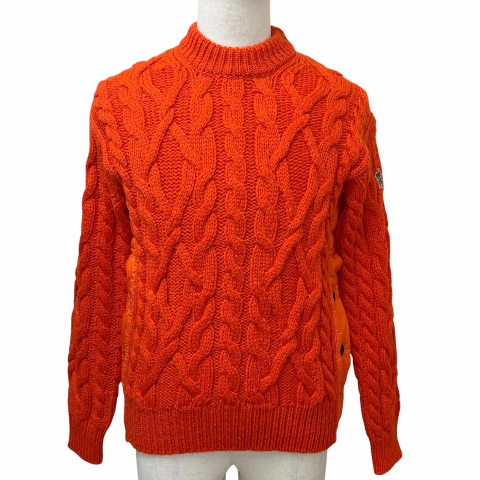 Pre-owned MONCLER Wool Small Leather Goods Grenoble Nylon Sweater