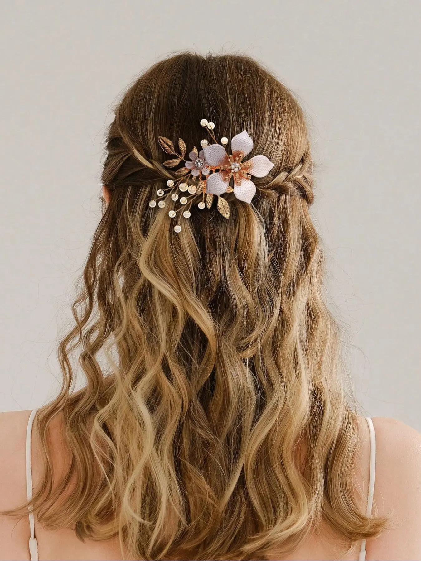 Flower Design Bridal Hair Comb, Elegant Rhinestone Decorated Hair Accessories for Wedding Bridal Party Formal Occasions, Fashion Hair Accessories for Women, Tiara