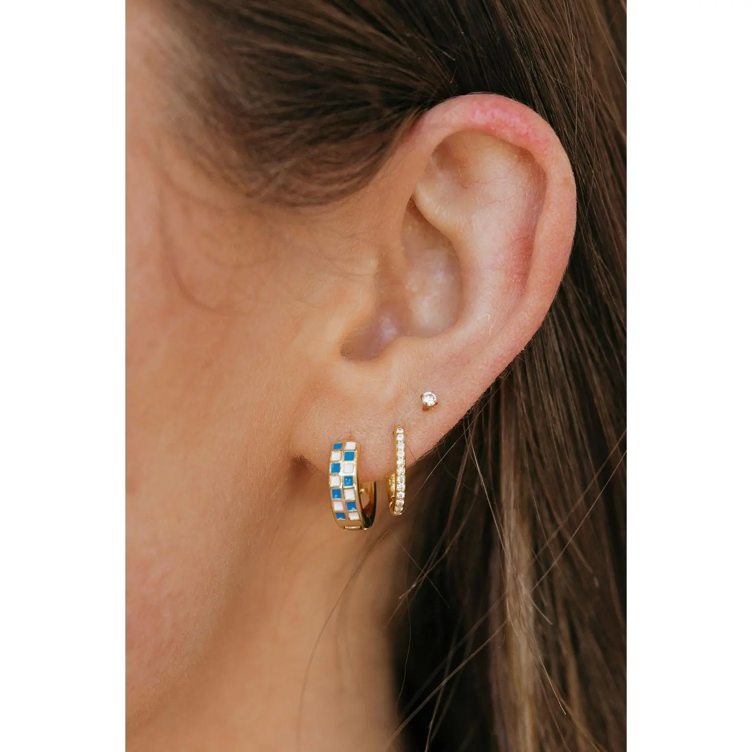 Stevie Earrings Blue-24K Gold Filled