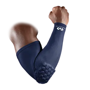 McDavid HEX Shooter Arm Sleeve Single Royal Blue Elbow & Arm Protection for Basketball Football Sports with 9mm HEX Technology and Compression for Ultimate Confidence in Motion