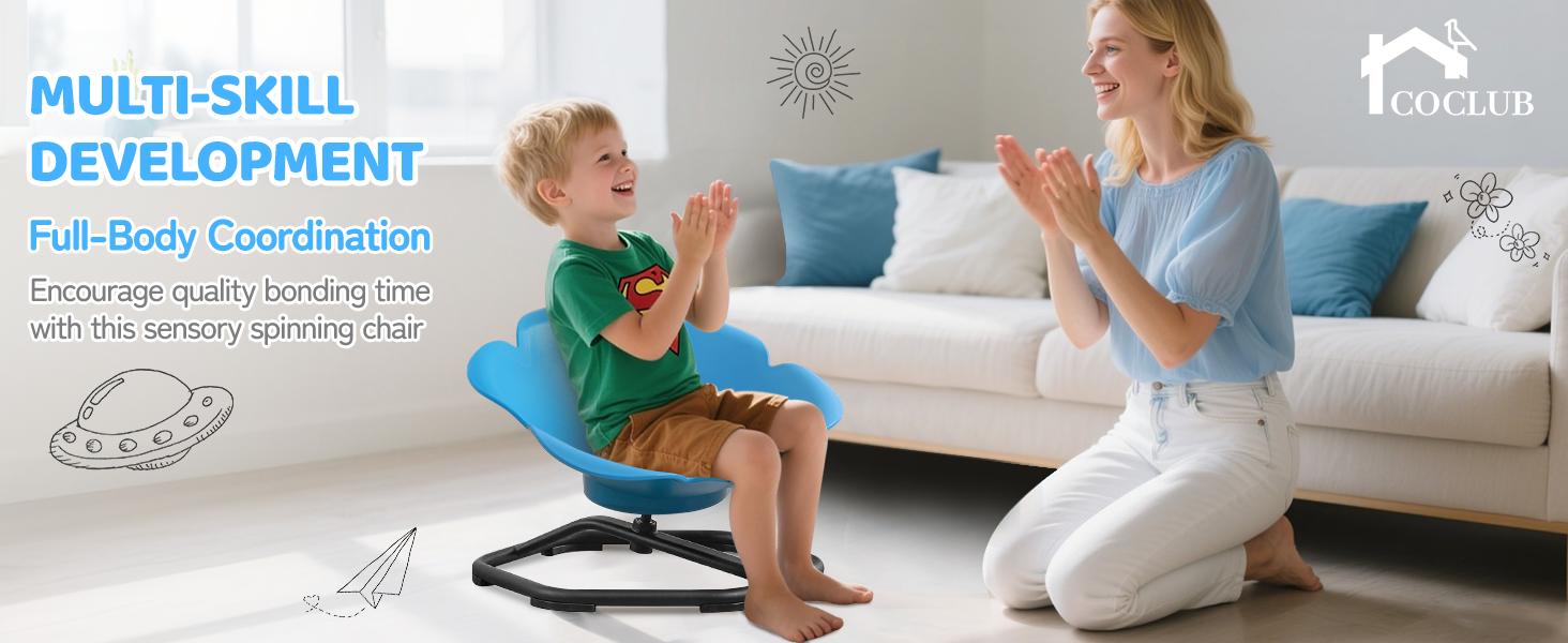 sensory spin chair for adults,Indoor Balancing Chair Kids Swivel Chair Sensory Toy ADHD Anxiety Tools,Body Coordination Balance Training anxiety relief fidget toy Fun Furniture Children kids outdoor play,Summervibes