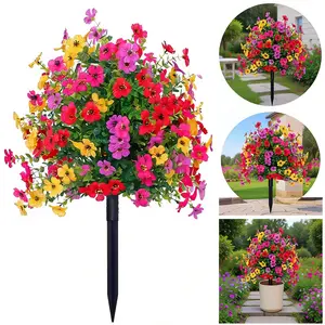 UV Resistant Artificial Flowers, Artificial Flowers Bouquet, Waterproof Outdoor Plants for Window Box Patio Garden Decor, Bedroom Decor,Fake Flowers For Outdoor, Decorative Bouquet for Home, Garden, Party & Wedding Decor
