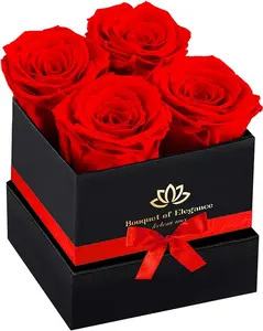 Forever Flowers Roses in A Box,Real Preserved Flowers,Preserved Roses,Preserved Flowers for Delivery,Forever Flower Gifts for Women/Men/Mom,Flowers for Mothers Day,Valentine's Day Rose Gifts,Red