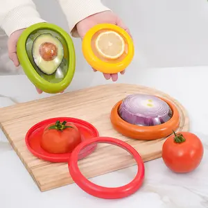 4 Pack Large Capacity Fruit Storage Containers, BPA-Free Reusable Stackable Organizer for Avocado Onion Lemon Potato Vegetables & Fruits, Food Storage Kit