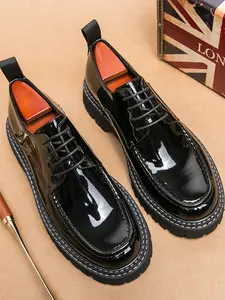 Men's Fashionable Solid Lace Up Dress Shoes Oxford Shoes, Business Casual Oxfords, Casual Comfortable Pu Leather Shoes for Daily Wear, Fashion Shoes for Party, Daily Clothing Decor