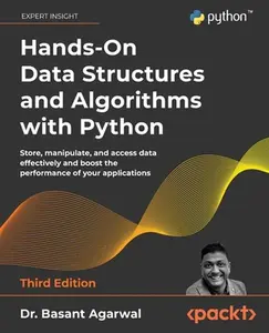 USED-Hands-On Data Structures and Algorithms with Python - Third Edition by Agarwal, Basant (Paperback)