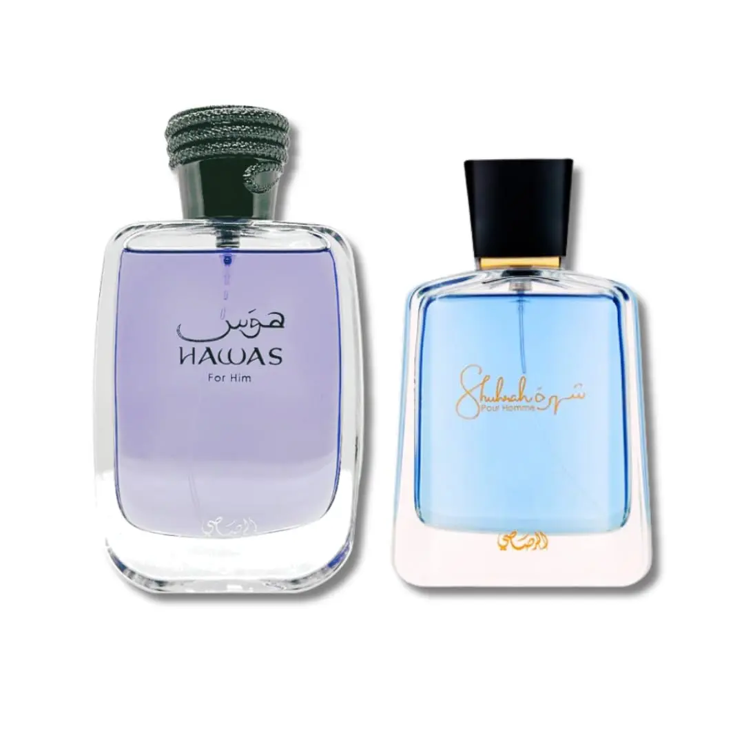 Hawas For Him EDP 100ML (3.4Oz) & Shuhrah Pour Homme  By RASASI | Embrace Your Masculinity in Style Floral Fragrance