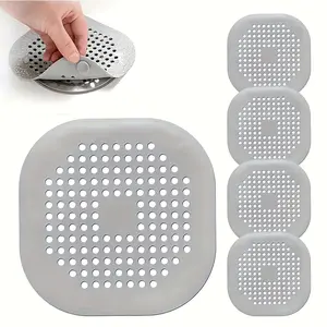 Square Silicone Floor Drain Cover, Bathroom Sewer Hair Filter, Household Draining Pad, Durable & Easy Clean Design