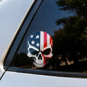 Skull American Flag Vinyl Decal for Car Window Bumper Truck SUV