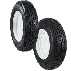 2-Pack Trailer Tires On Rim ST175/80D13 175/80/13 175/80-13, Load Range C, 6PR, 5 Lug 13 In. White Spoke Wheel, 5 On 4.5" Durable Trailer Tire Travel/Camper/Utility/Boat, Set of 2