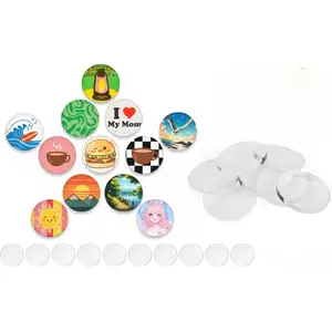 DIY Fridge Magnet Making Kit-10Sets,2-Inch Acrylic Round Blanks with Adhesive Backing,5mm-Thick,No Sublimation Machine Needed,Easy Refrigerator Magnet Craft Supplies,Perfect Party Favors (10, Round)