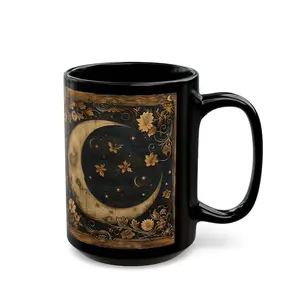 [Sale off up to 50%] Witchy Cottagecore Coffee Mug Dark Academia Decor Wildflower Mandala Mug Crescent Moon Celestial Ceramic Gift For Her Floral Cup 11oz 15oz