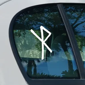 Safe Travels Rune Bumper Sticker Vinyl Decal Bindrune for Car, Laptop, Phone, Wall, Mirror, Water Bottle, Toolbox Waterproof UV Weather Resistant 6+ Years Outdoor Use, Bind Rune, Nordic Viking Pagan Rune