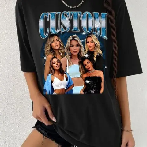 Custom Photo Bootleg Shirt With Face Girlfriend Vintage Rap Tee, Custom Bootleg Rap Tee, Custom Photo Custom Photo Shirt, CUSTOM Bootleg, HL143