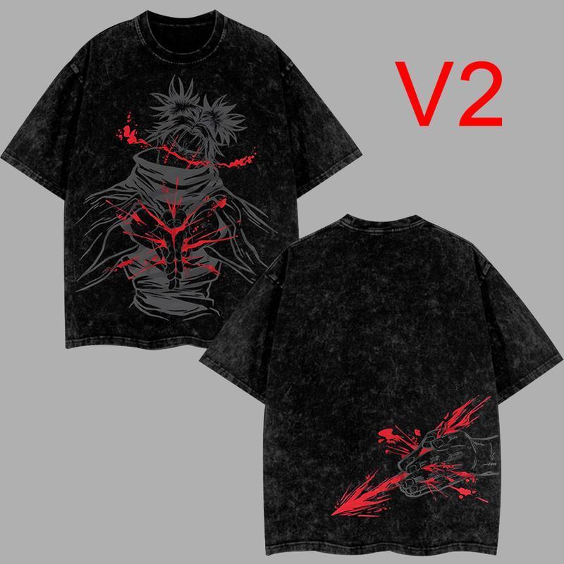 Choso Blood Manipulation JJk Jujutsu Kaisen Anime Manga 2 Sided Washed T-shirt Streetwear Menswear Top Soft Fabric Comfortable