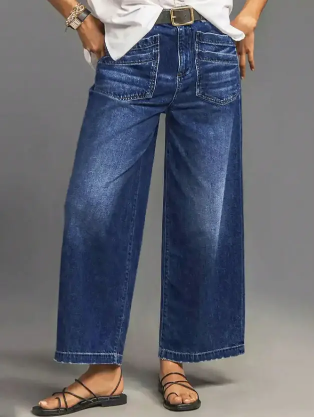 Women's New Vintage Retro Cargo Denim Pants:Straight-Leg, Loose Fit with  Slimming Effect - BigPockets, Comfy Fabric, High-Waisted, Versatile Blue Bottoms  baggy jeans outfits