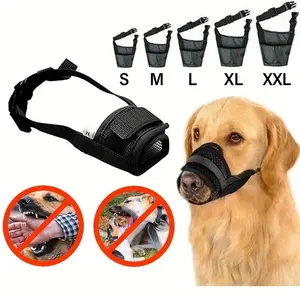 Soft Nylon Dog Muzzle with Reinforced Strap, Breathable Mesh Design, Adjustable for Small to Large Dogs, Water Friendly Pet Accessory
