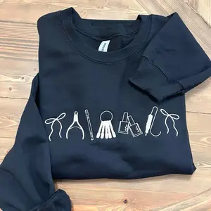 Nail tech artist icon crewneck | nail tech crewneck | neutral aesthetic Comfort Pullover Casual Comfortable Sweatshirts for aesthetic nail artist women. Nail artist tech sweatshirt