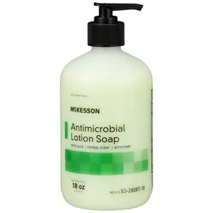 McKesson Antimicrobial Lotion Hand Soap with Aloe, Herbal Scent, 18 oz Daily Fragrance Moisture Comfort