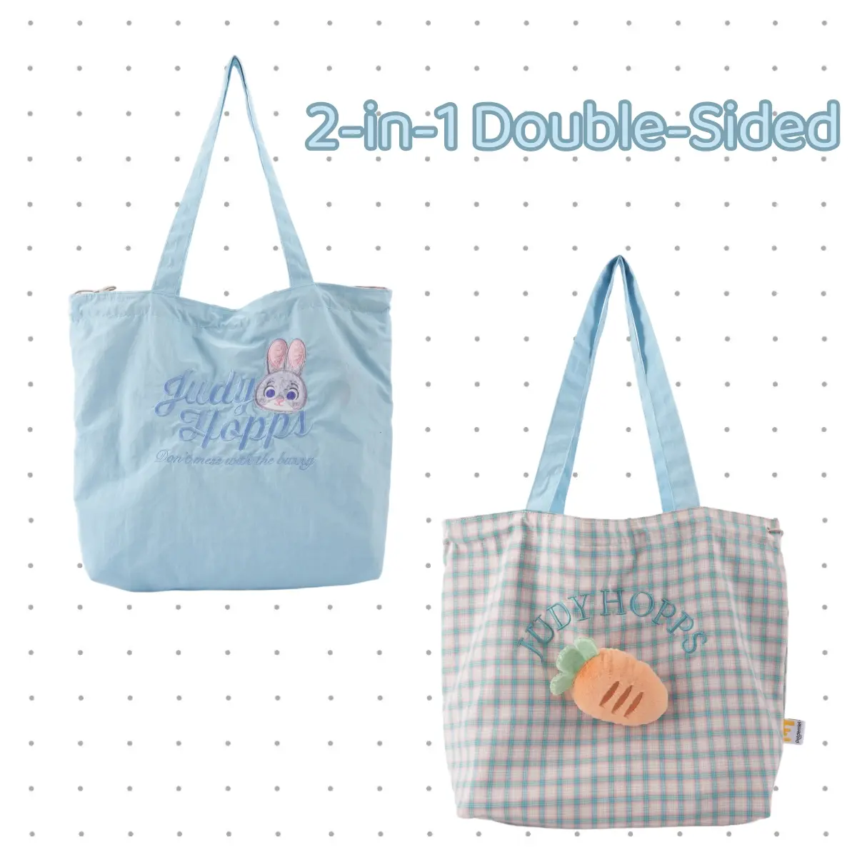 MINISO x Disney Zootopia Nick Wilde & Judy Hopps Reversible Shoulder Bag | 2-in-1 Double-Sided Lightweight Crossbody Purse for School, Travel & Everyday Use, Back To School