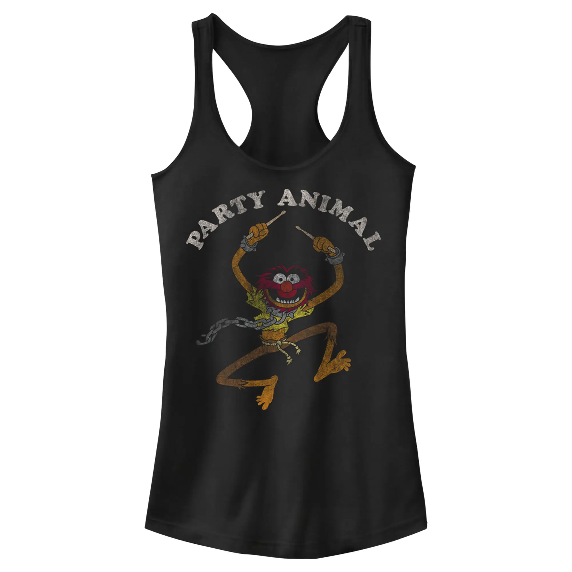 Juniors Womens The Muppets Animal Party Racerback Tank Top