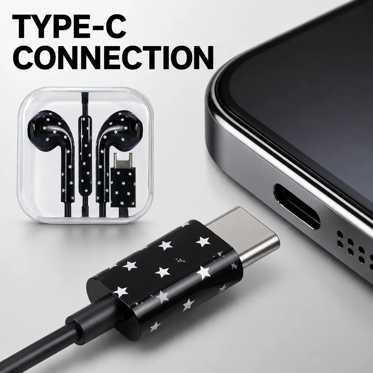 USB C Wired Earbuds - Phone Accessories, Tangle-Free Braided Cable Earphones with Mic & Volume Control, Built-In DAC Chip Lossless DAC for Rich Sound Crisp Vocals Bass Wired Headphones for SmartPhone, Gaming, Calls, Music In One, Gam-MM
