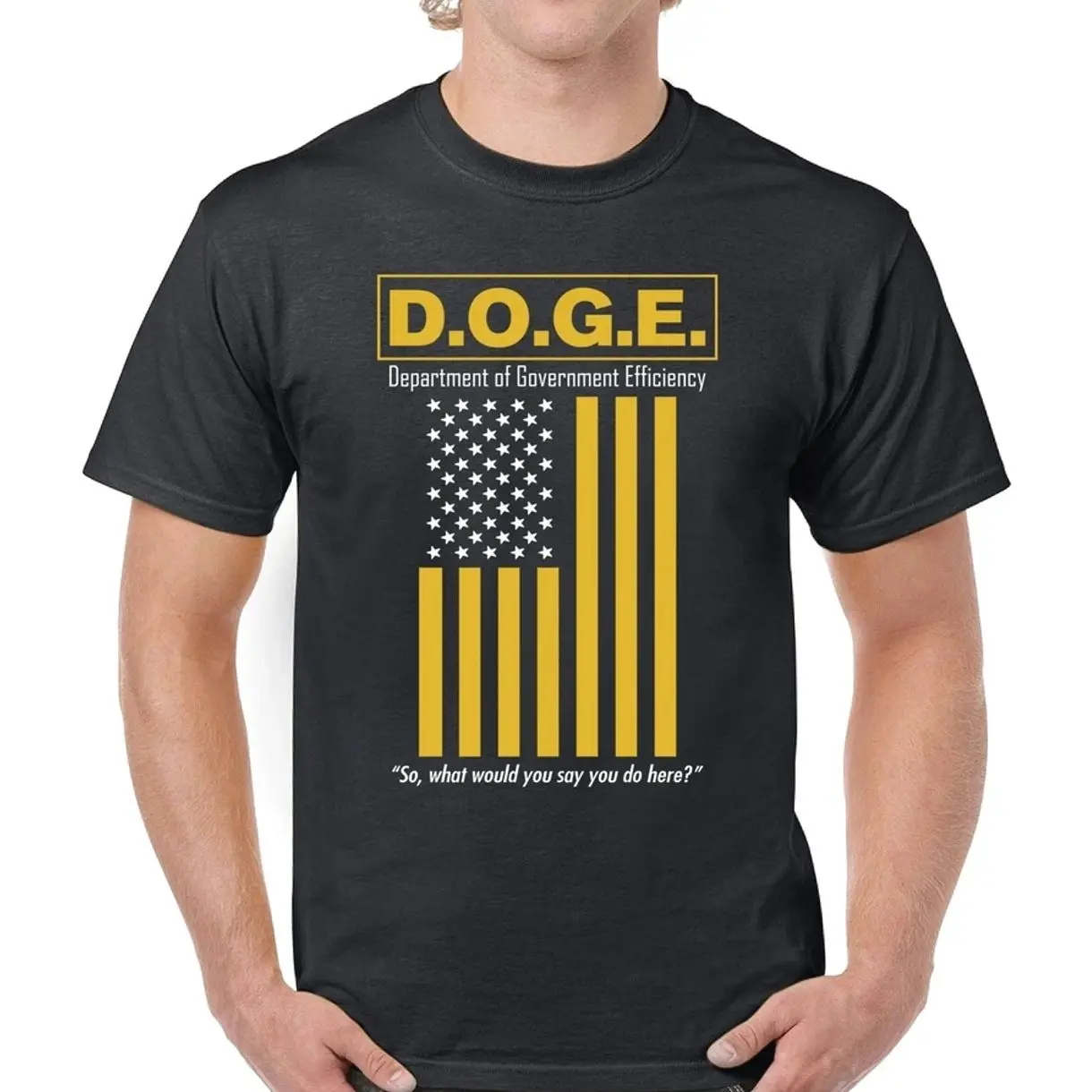 DOGE USA Flag Metallic T-shirt Department of Government Efficiency Unisex T-Shirt Sweatshirt Hoodie, Car Enthusiast and Fans Gift
