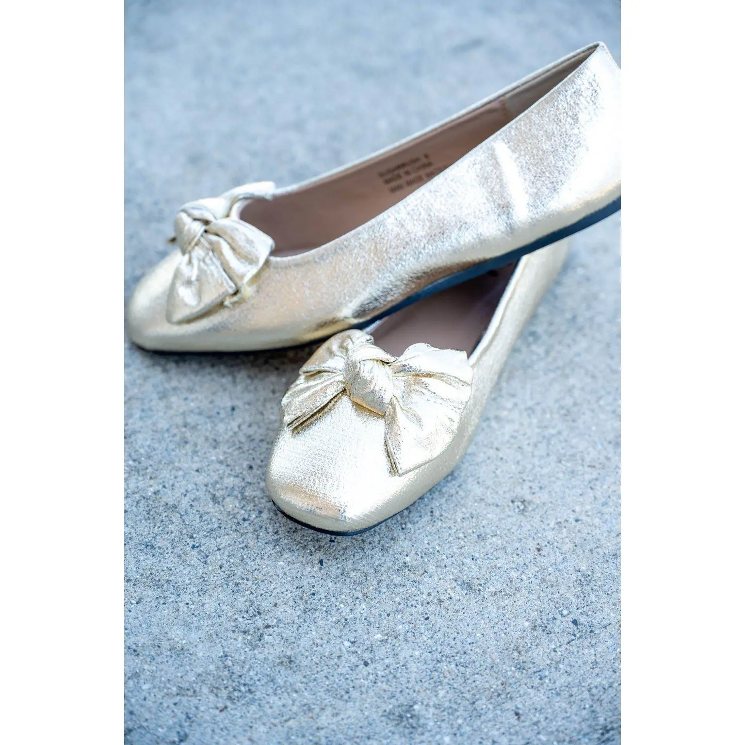 Sugar Rush Gold Crinkle Metallic Flats
