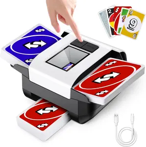Automatic Card Shuffler 1-2 Decks, Fast Electric Shuffling Machine with Auto/Manual Modes USB-C Rechargeable Low Noise for UNO, Poker, Phase 10, Skip-Bo, Bridge, Texas Hold'em, Rummy, Blackjack
