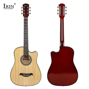 IRIN New 38 Inches Acoustic Guitar 6 Strings 18 Frets Folk Guitar for Beginners to Practice Basswood Material Acoustic Guitar