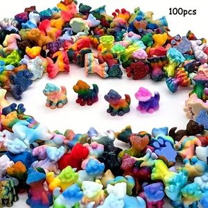 100pcs Colorful Dog Models, Figurine, Animal Collectibles, Perfect for Collecting & Home Decor, 3D Printed Small Dogs, Ideal Gift, High-Quality Plastic, Indoor/outdoor Use