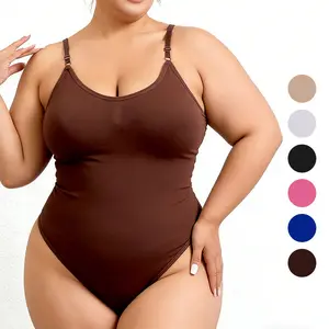 Seamless One-Piece Shaping Bodysuit   Comfortable Sleeveless Top Women's Shapewear Soft V-Neck Simple Basic Shaping Garment